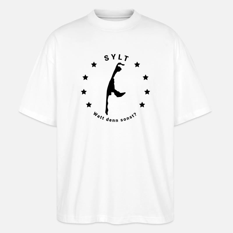 Sylt - Watt denn sonst? - Stanley/Stella Oversized Unisex Bio T-Shirt Blaster 2.0 - Weiß