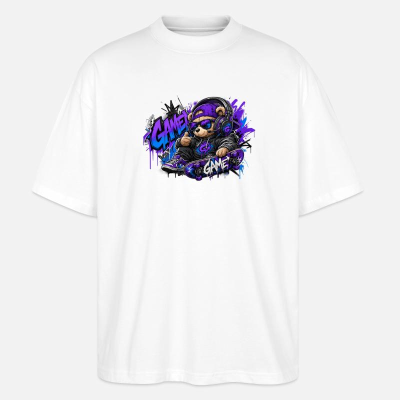 Game Bear Skate Graffiti - T-shirt bio Blaster 2.0 coupe oversize Stanley/Stella Unisexe - blanc