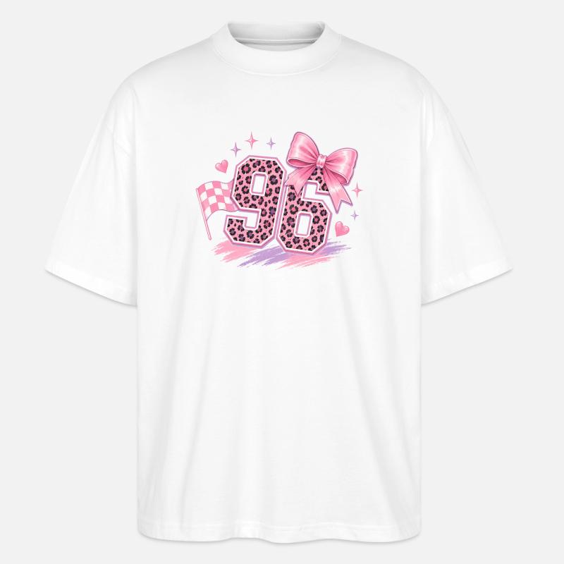 Paillettes Léopard Rose 96 - T-shirt bio Blaster 2.0 coupe oversize Stanley/Stella Unisexe - blanc