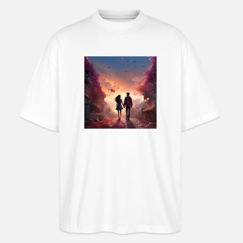 Marche d’amour du soir - T-shirt bio Blaster 2.0 coupe oversize Stanley/Stella Unisexe - blanc