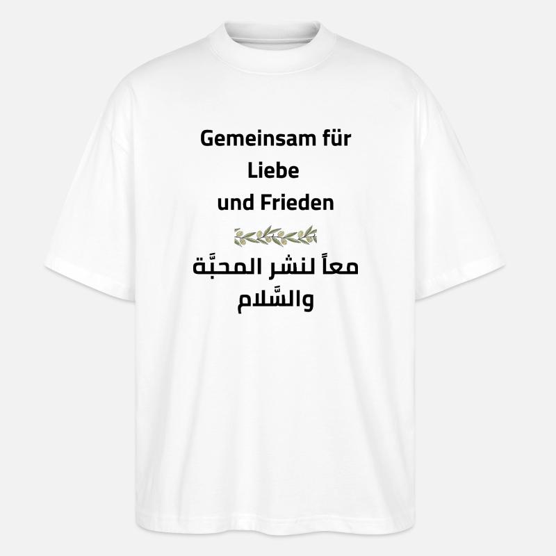 Frieden & Liebe: Gemeinsam - Stanley/Stella Oversized Unisex Bio T-Shirt Blaster 2.0 - Weiß