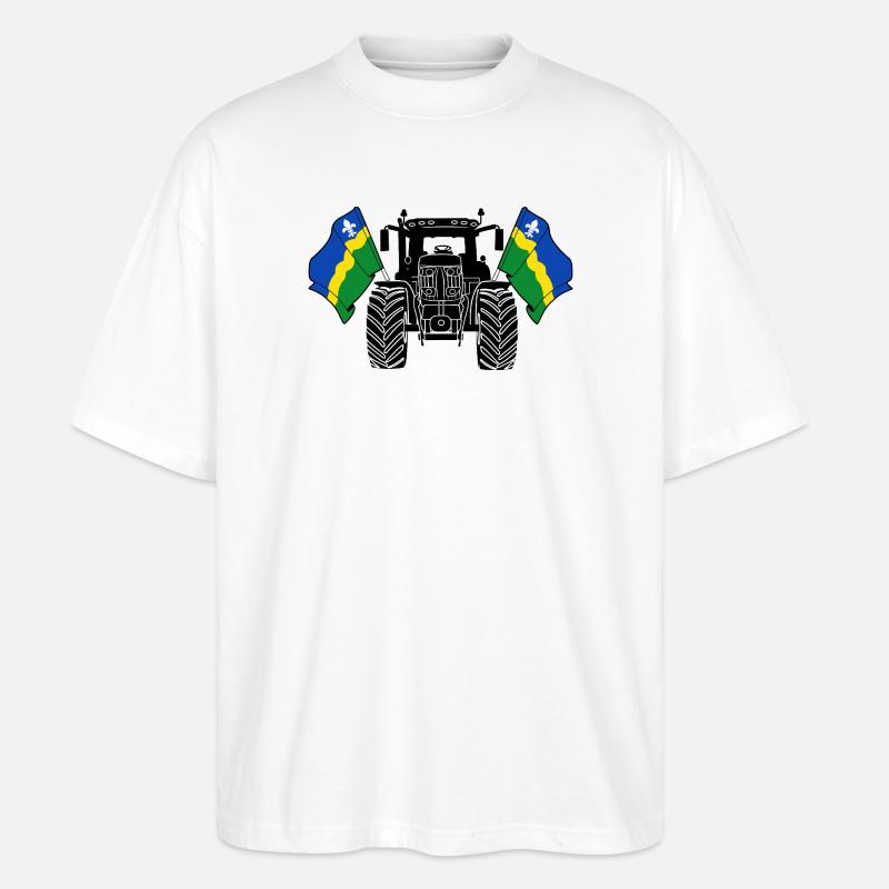Flevoland_Tractor_Pride - Stanley/Stella Oversized Unisex Bio T-Shirt Blaster 2.0 - Weiß
