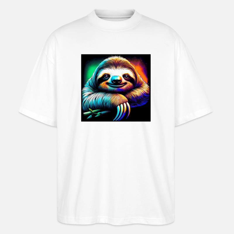 sloth - Stanley/Stella Oversized Unisex Organic T-shirt Blaster 2.0 - white