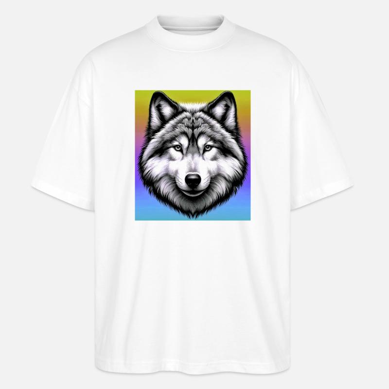 Wolf - Stanley/Stella Oversized Unisex Bio T-Shirt Blaster 2.0 - Weiß