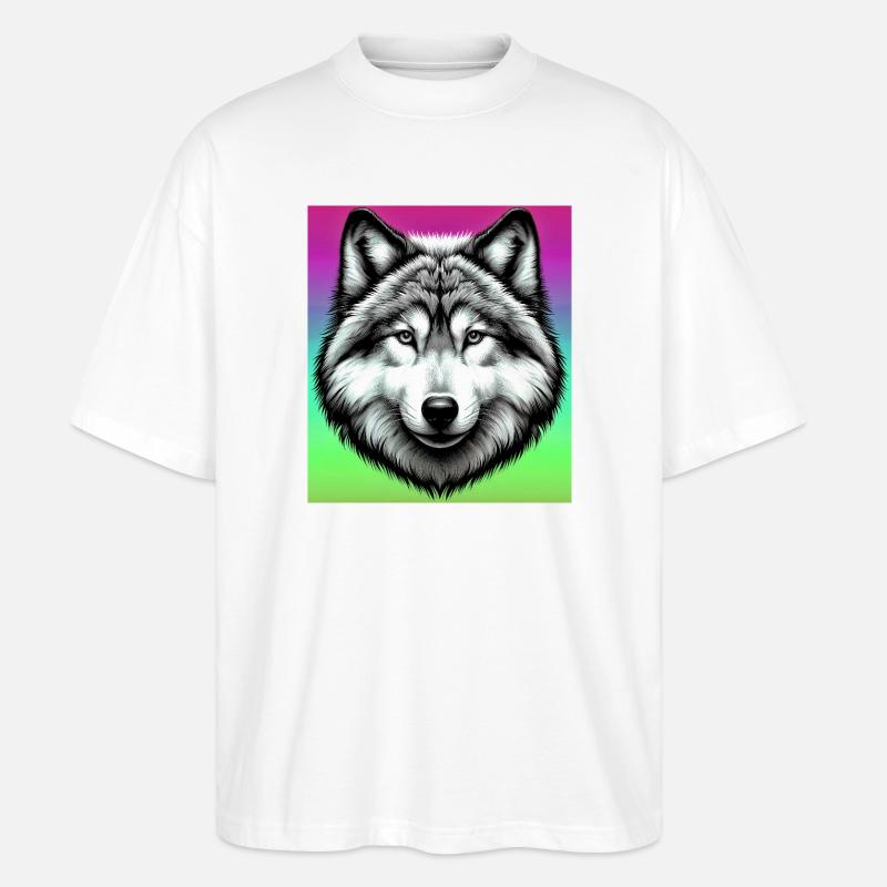 Wolf - Stanley/Stella Oversized Unisex Organic T-shirt Blaster 2.0 - white