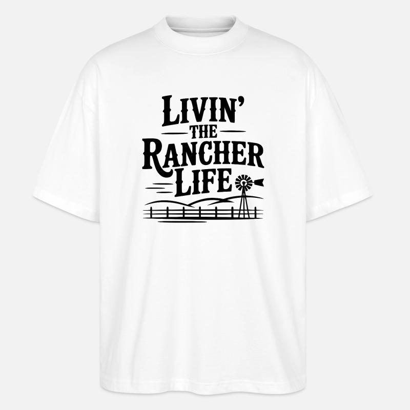 Vivre la vie de fermier - T-shirt bio Blaster 2.0 coupe oversize Stanley/Stella Unisexe - blanc