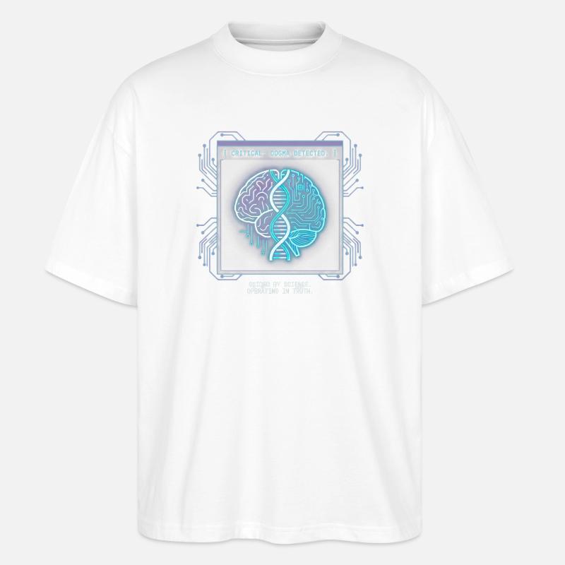 Guided By Science Cyberpunk Techwear - Stanley/Stella Oversized Unisex Organic T-shirt Blaster 2.0 - white