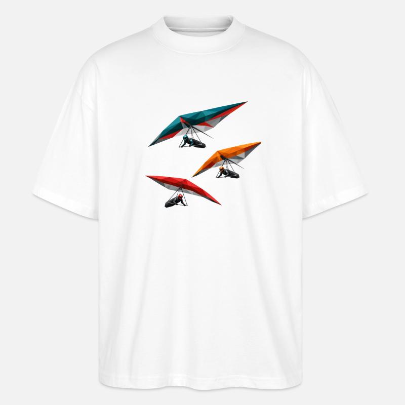 Trio polygonal des deltaplanes - T-shirt bio Blaster 2.0 coupe oversize Stanley/Stella Unisexe - blanc