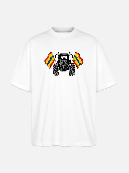 Overijssel_Tractor_Pride - Stanley/Stella Oversized Unisex Organic T-shirt Blaster 2.0 - white