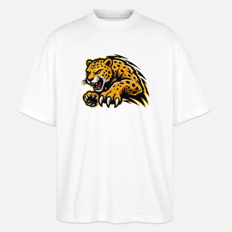 Assaut féroce du léopard - T-shirt bio Blaster 2.0 coupe oversize Stanley/Stella Unisexe - blanc