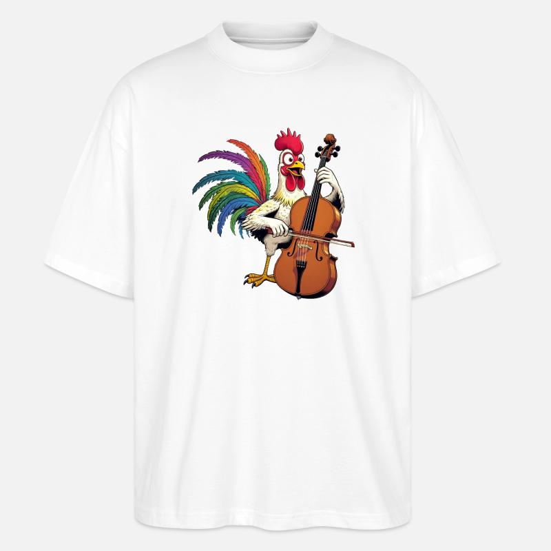 Hahn Musiker - Stanley/Stella Oversized Unisex Bio T-Shirt Blaster 2.0 - Weiß
