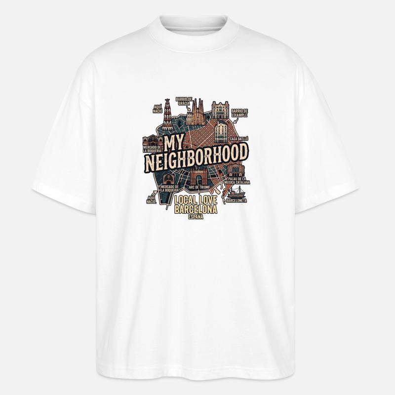 Barcelona Bewohner - Stanley/Stella Oversized Unisex Bio T-Shirt Blaster 2.0 - Weiß