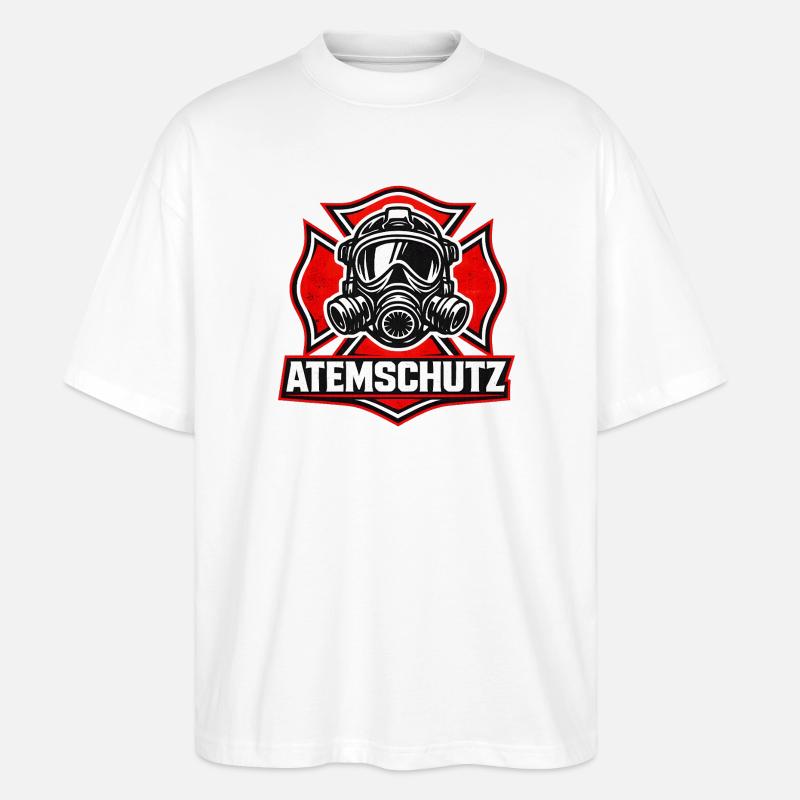 Atemschutz Feuerwehrheld - Stanley/Stella Oversized Unisex Bio T-Shirt Blaster 2.0 - Weiß