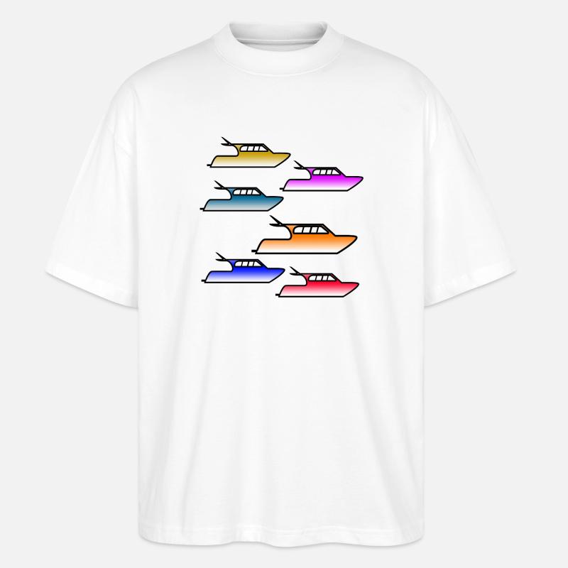 Motorboote - Stanley/Stella Oversized Unisex Bio T-Shirt Blaster 2.0 - Weiß