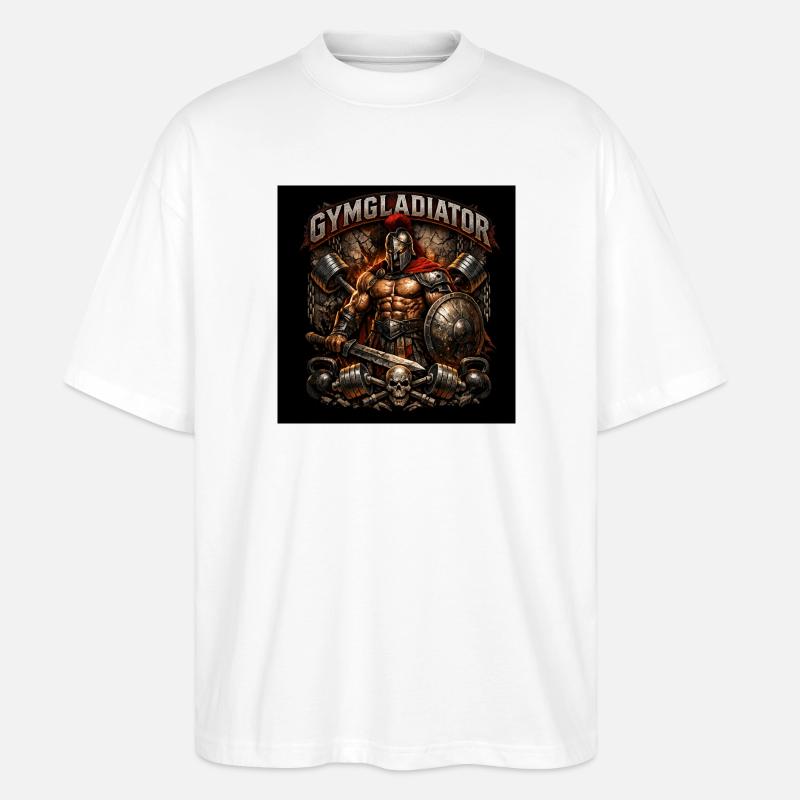 Gym Gladiator - Stanley/Stella Oversized Unisex Organic T-shirt Blaster 2.0 - white