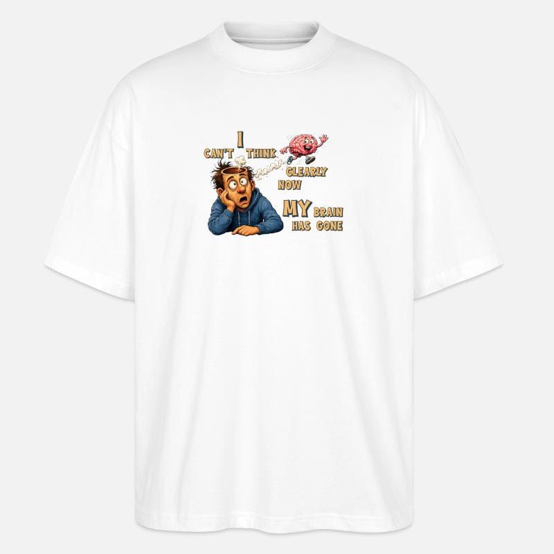 Thinking Offline - My Brain Has Quit - Stanley/Stella Oversized Unisex Organic T-shirt Blaster 2.0 - white