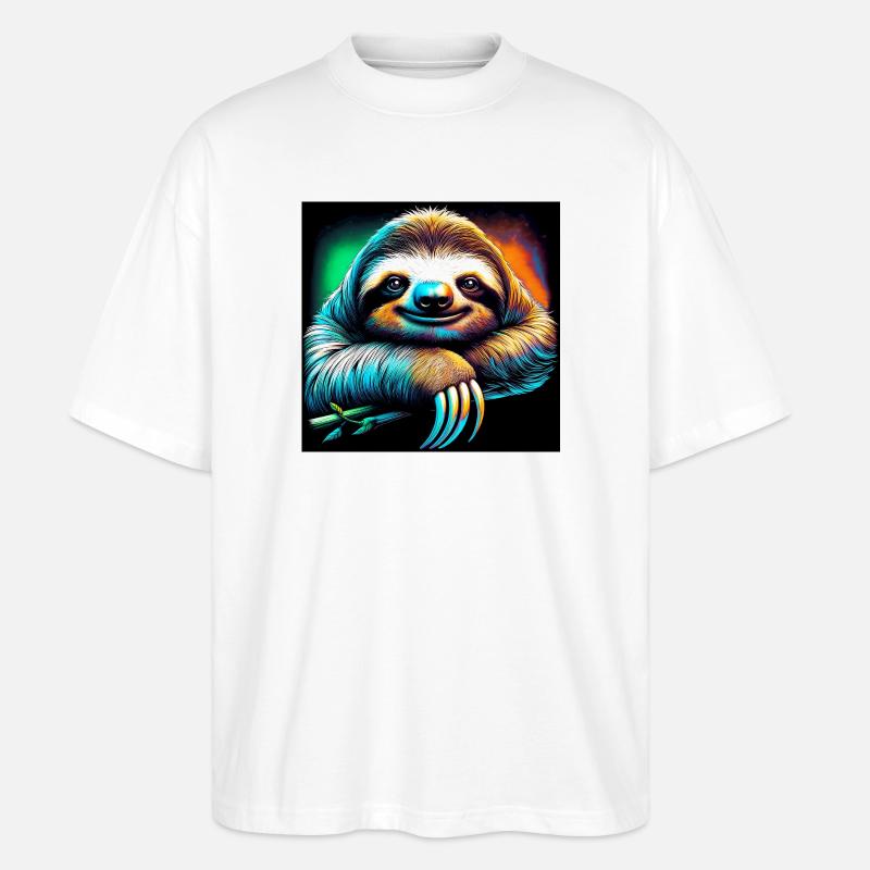 sloth - Stanley/Stella Oversized Unisex Organic T-shirt Blaster 2.0 - white