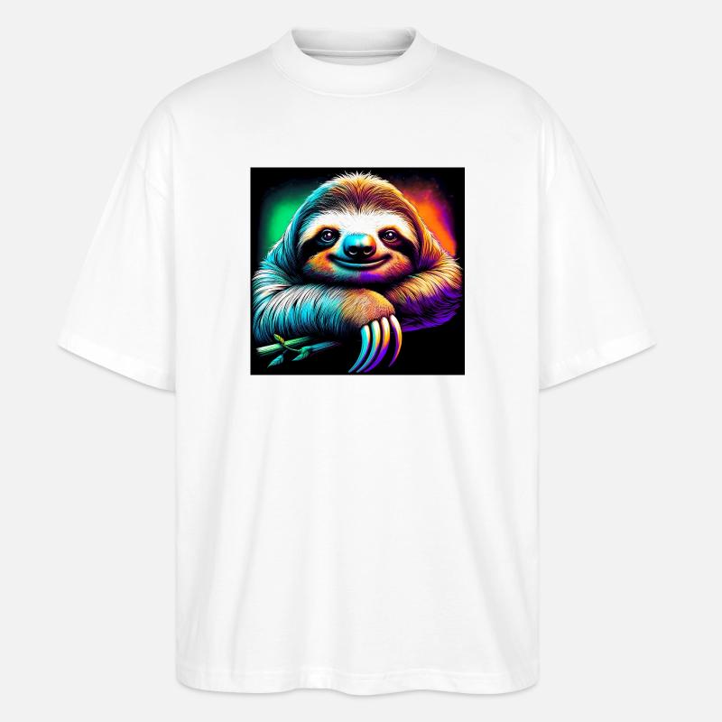 sloth - Stanley/Stella Oversized Unisex Organic T-shirt Blaster 2.0 - white