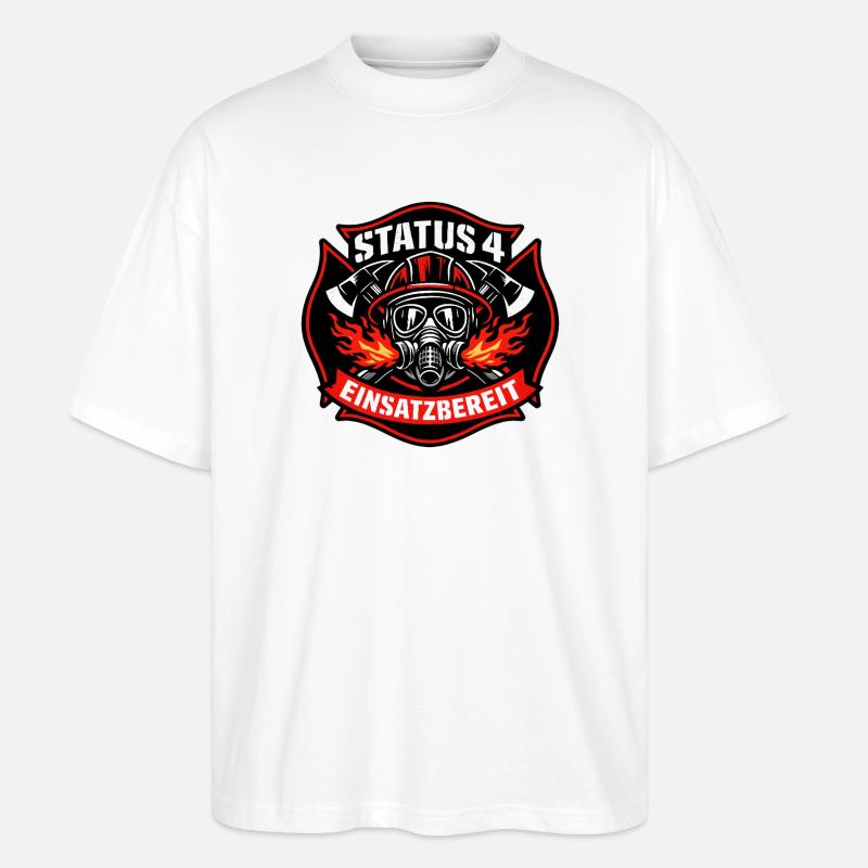 Status 4 Einsatzbereit Logo - Stanley/Stella Oversized Unisex Bio T-Shirt Blaster 2.0 - Weiß