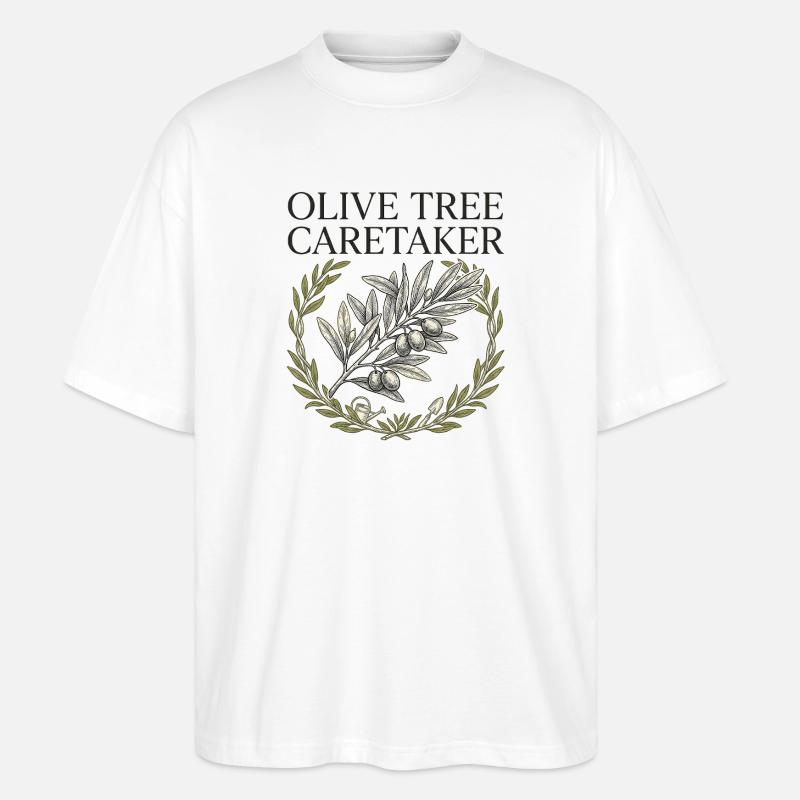 Olive Tree Caretaker - Stanley/Stella Oversized Unisex Organic T-shirt Blaster 2.0 - white