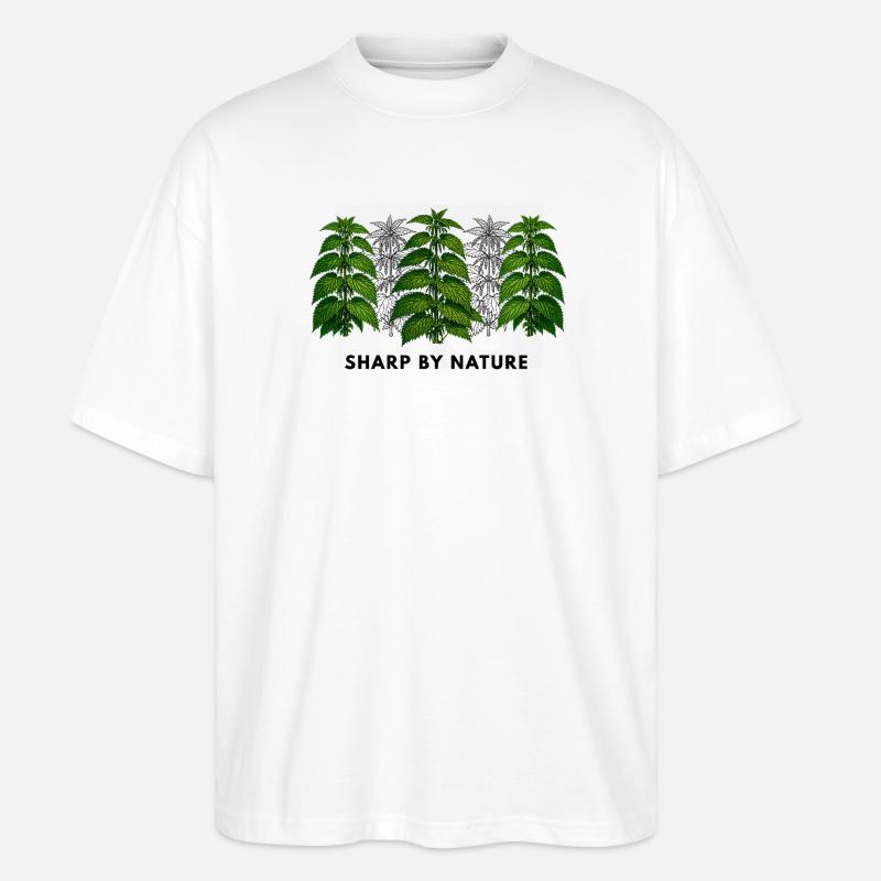 Stinging nettle is sharp by nature - Stanley/Stella Oversized Unisex Organic T-shirt Blaster 2.0 - white
