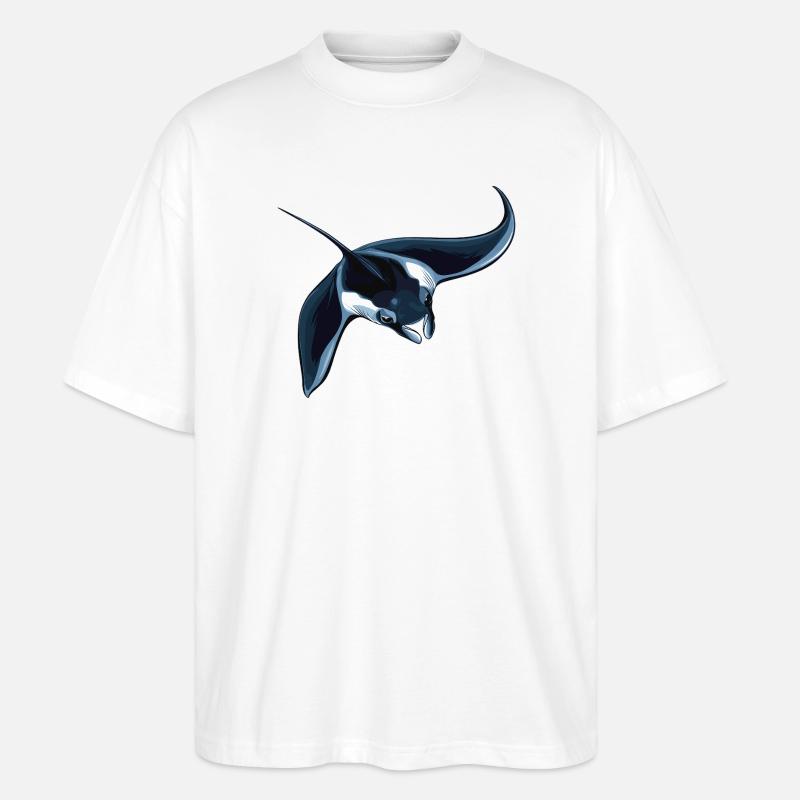 Rochen Mantarochen - Stanley/Stella Oversized Unisex Bio T-Shirt Blaster 2.0 - Weiß