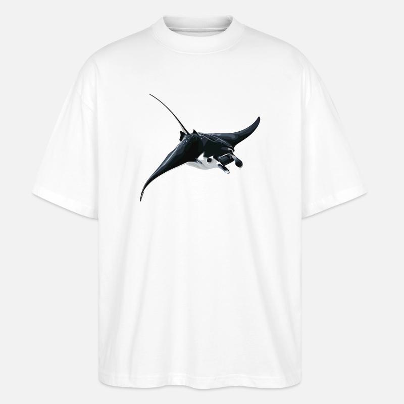 Rochen Mantarochen - Stanley/Stella Oversized Unisex Bio T-Shirt Blaster 2.0 - Weiß