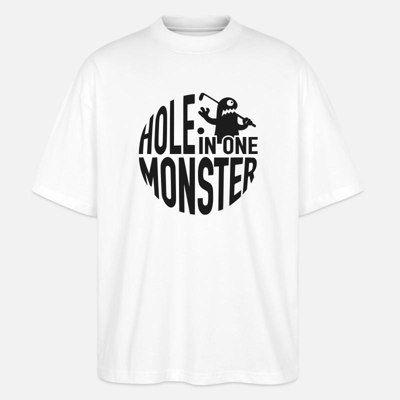 Golf Monster Hole-in-One - Stanley/Stella Oversized Unisex Bio T-Shirt Blaster 2.0 - Weiß