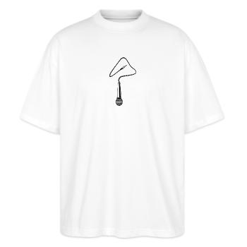 micro - Stanley/Stella Oversized Unisex Organic T-shirt Blaster 2.0 - white - Front - Alina (178cm) & Michal (187cm)