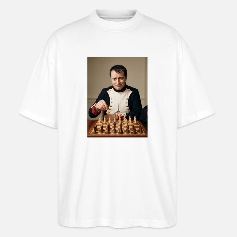 Napoleon plays chess. - Stanley/Stella Oversized Unisex Organic T-shirt Blaster 2.0 - white