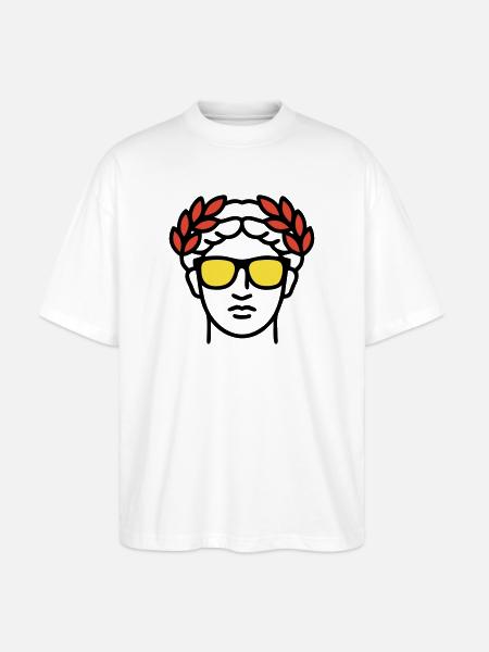Roman Statue Sunglasses Ancient Art - Stanley/Stella Oversized Unisex Organic T-shirt Blaster 2.0 - white