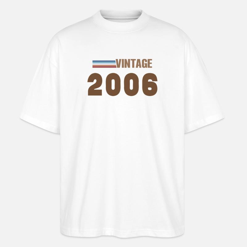 20 Years 2006 Handwritten Script T-Shirt - Stanley/Stella Oversized Unisex Organic T-shirt Blaster 2.0 - white