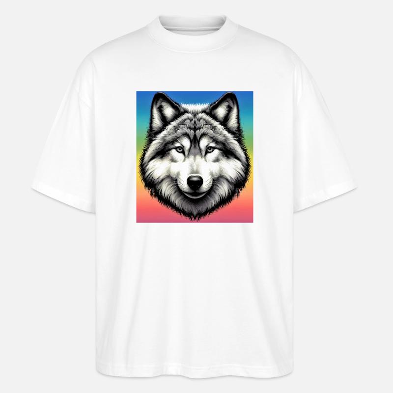 Wolf - Stanley/Stella Oversized Unisex Bio T-Shirt Blaster 2.0 - Weiß