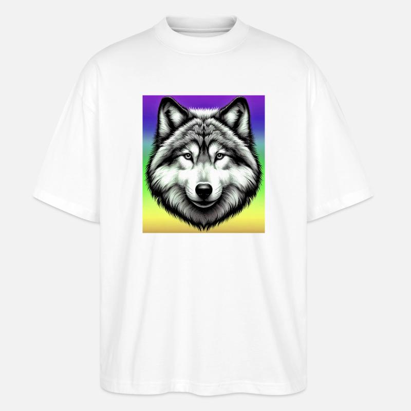 Wolf - Stanley/Stella Oversized Unisex Bio T-Shirt Blaster 2.0 - Weiß