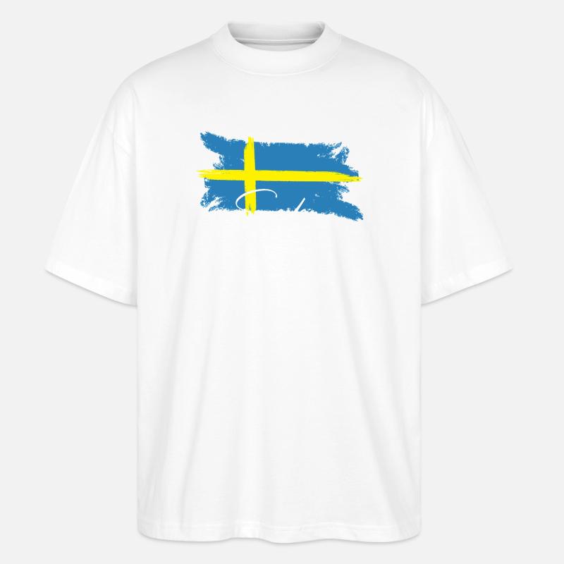 Suède, Scandinavie - T-shirt bio Blaster 2.0 coupe oversize Stanley/Stella Unisexe - blanc