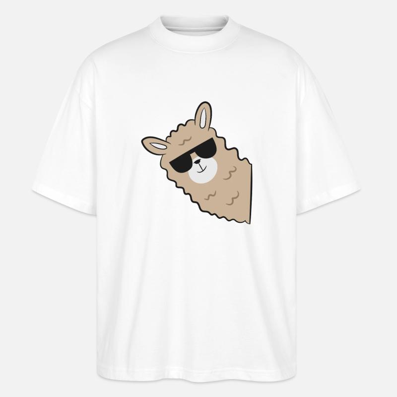 Llama - Stanley/Stella Oversized Unisex Organic T-shirt Blaster 2.0 - white
