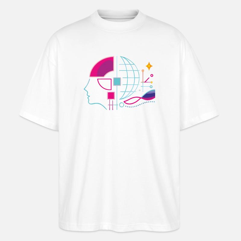 Globale Intelligenz - Stanley/Stella Oversized Unisex Bio T-Shirt Blaster 2.0 - Weiß