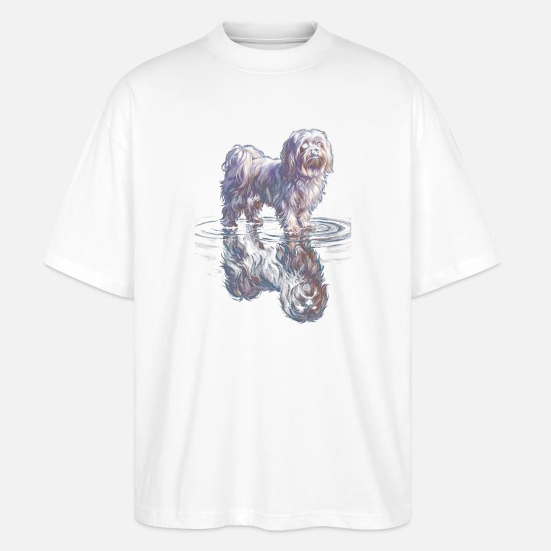 Maltais avec réflexion de l’eau - T-shirt bio Blaster 2.0 coupe oversize Stanley/Stella Unisexe - blanc