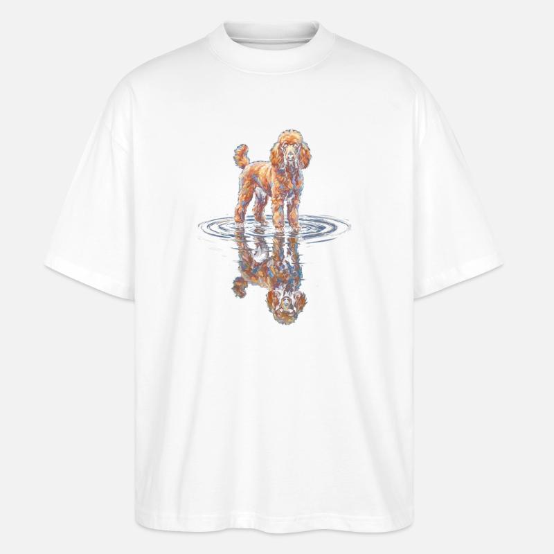 Poodle with water reflection - Stanley/Stella Oversized Unisex Organic T-shirt Blaster 2.0 - white
