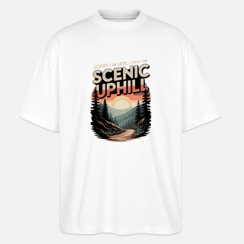 Zu spät: Panorama-Anstieg | Trailrunning - Stanley/Stella Oversized Unisex Bio T-Shirt Blaster 2.0 - Weiß