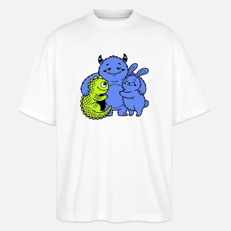 Niedliche Monster - Stanley/Stella Oversized Unisex Bio T-Shirt Blaster 2.0 - Weiß