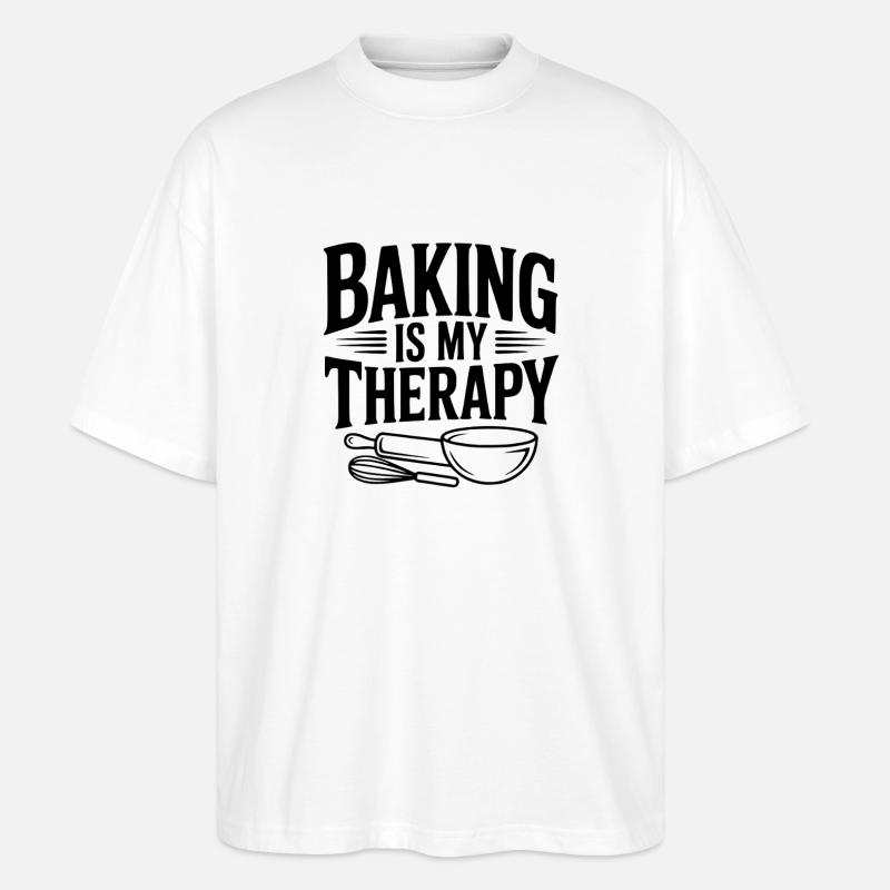 Baking Is My Therapy - Stanley/Stella Oversized Unisex Organic T-shirt Blaster 2.0 - white