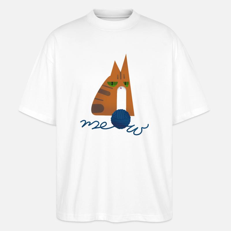 Kätzchen (rot) - Stanley/Stella Oversized Unisex Bio T-Shirt Blaster 2.0 - Weiß