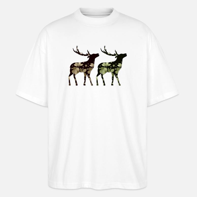 Deer - Stanley/Stella Oversized Unisex Organic T-shirt Blaster 2.0 - white