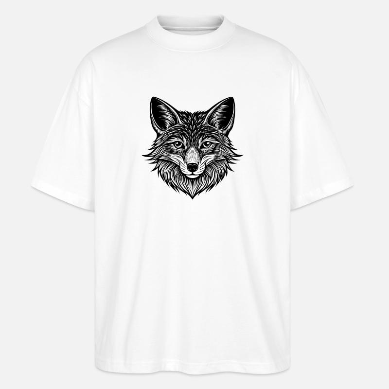 Visage de renard - T-shirt bio Blaster 2.0 coupe oversize Stanley/Stella Unisexe - blanc