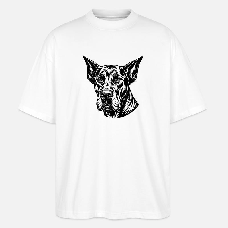 Chien dogue allemand - T-shirt bio Blaster 2.0 coupe oversize Stanley/Stella Unisexe - blanc