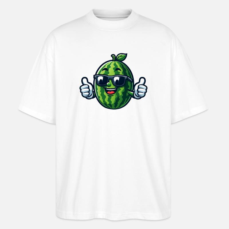 Cool Watermelon Sunglasses Summer Fruit - Stanley/Stella Oversized Unisex Organic T-shirt Blaster 2.0 - white