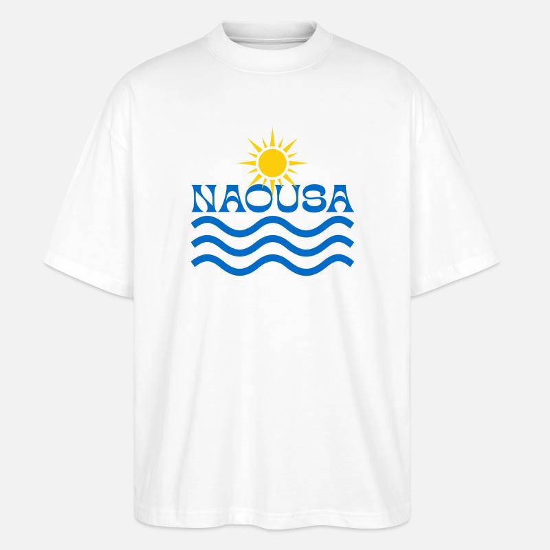 Naousa Sun Waves Logo - T-shirt bio Blaster 2.0 coupe oversize Stanley/Stella Unisexe - blanc