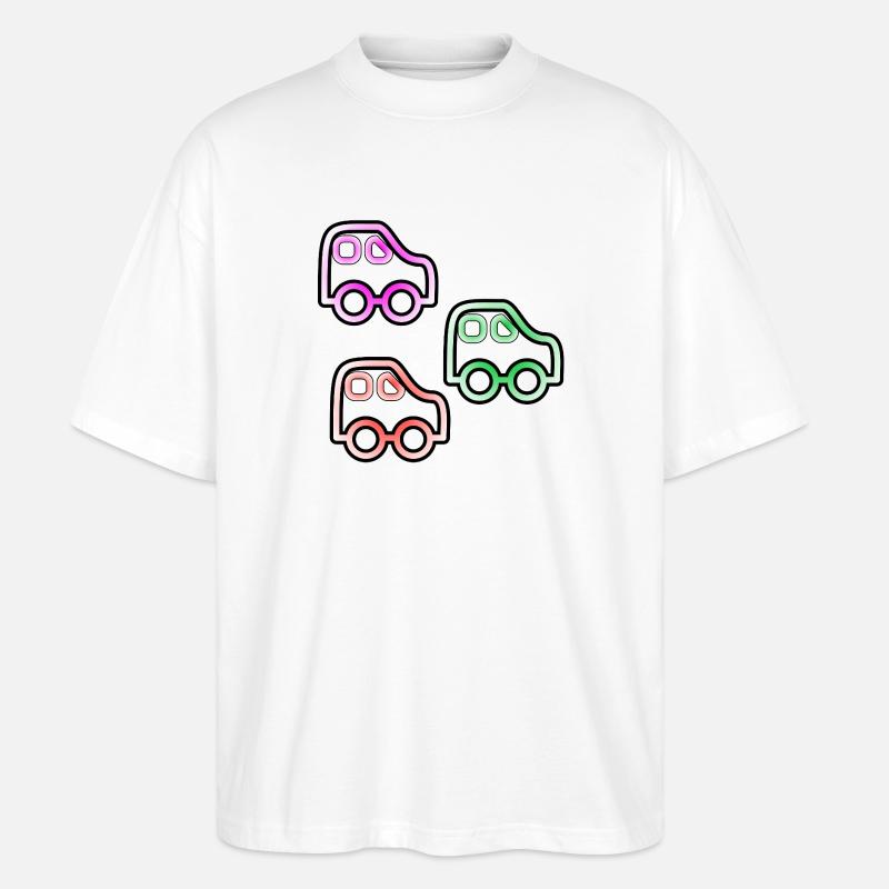 Autos - Stanley/Stella Oversized Unisex Bio T-Shirt Blaster 2.0 - Weiß
