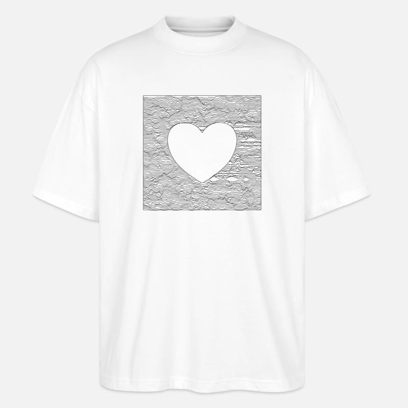 Ruhiges Herz – Schwarz - Stanley/Stella Oversized Unisex Bio T-Shirt Blaster 2.0 - Weiß